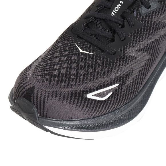 HOKA WOMEN'S CLIFTON 9 SNEAKER, BLACK/WHITE, 6.5 - Picture 6 of 6